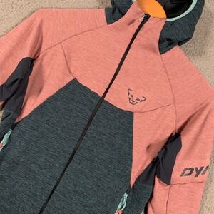 Dynafit Radical Polartec Hooded Jacket Womens Medium M Pink Teal Full Zip Ski